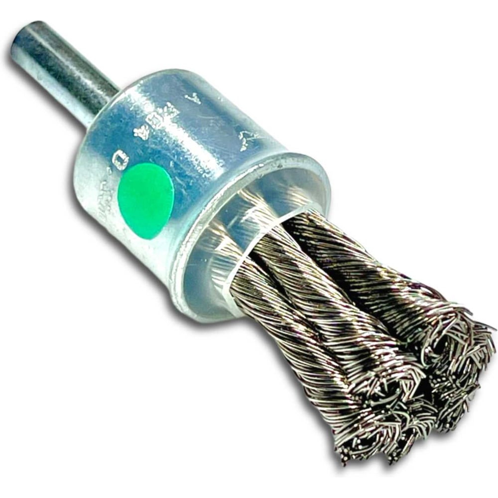 Изображение товара Щетка Lessmann концевая жгутовая 19мм, нержавеющая сталь 0.35мм, хвостовик 6мм 453378