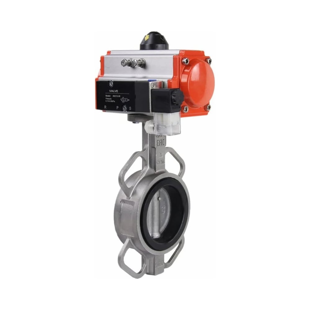Затвор дисковый DN.ru 316L-316L-VITON Ду50 Ру16, с пневмоприводом DA-065, пневмораспределитель PND2-S1EM-52-1NC-J08-24VDC, БКВ LSB-410-02ExM12-250, БПВ APU1-10-40-V08, р.дубл. HDM-1 D050-93 D050-93520