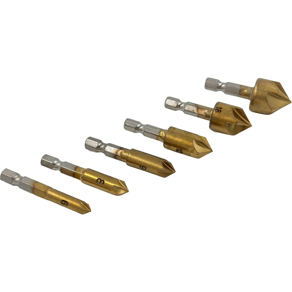 Изображение товара Набор зенкеров Skole 6-19мм по дереву, пластику и цветным металлам, 6 штук NZ1-6PC