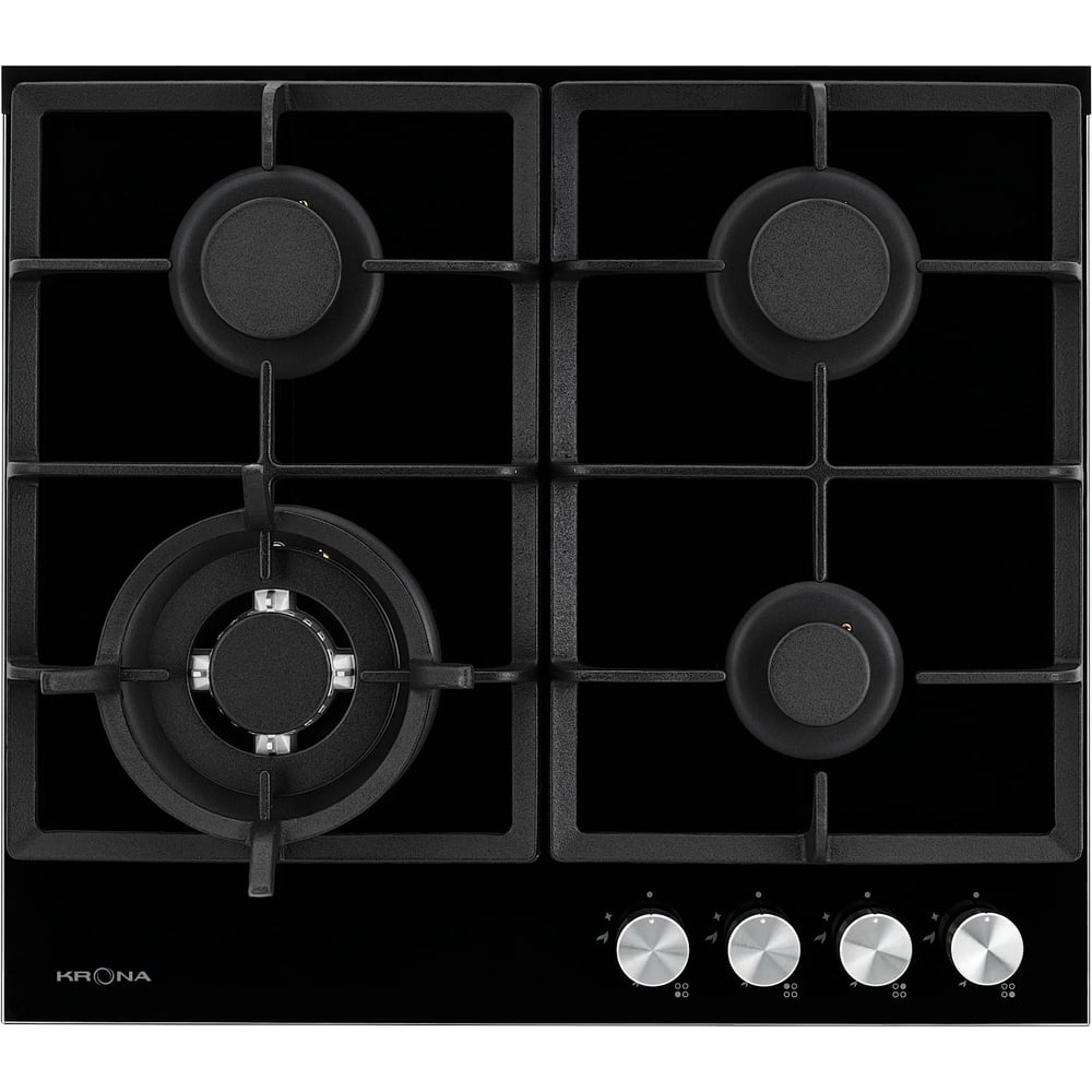 Изображение товара Газовая Krona ALMA 60 BL - 4 конфорки, WOK, электроподжиг, газ-контроль
