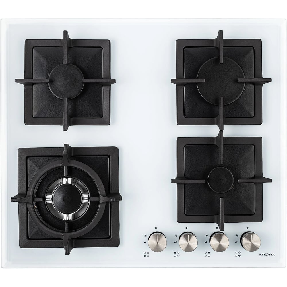 Изображение товара Газовая варочная поверхность Krona CALORE 60 WH 4 конфорки с WOK и газ-контролем Изображение товара Газовая варочная поверхность Krona CALORE 60 WH 4 конфорки с WOK и газ-контролем