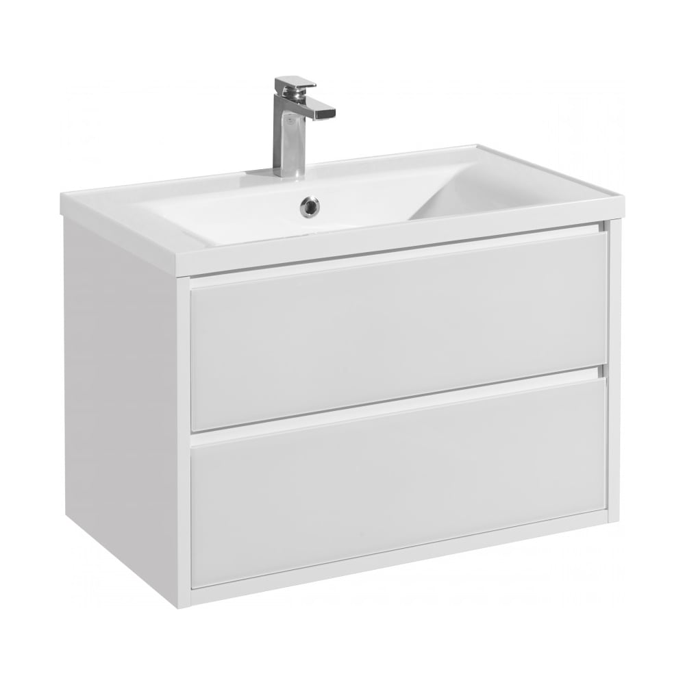 Изображение товара Тумба AQUATON Римини 80 с раковиной Айрис М 80 белый глянец Изображение товара Тумба AQUATON Римини 80 с раковиной Айрис М 80 белый глянец