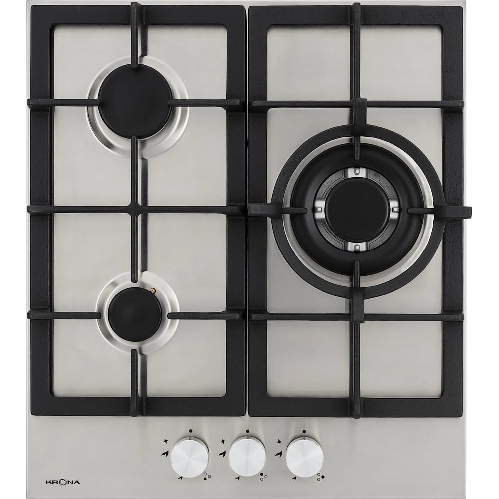 Изображение товара Газовая варочная поверхность Krona TORDO 45 IX с конфорками WOK и электроподжигом
