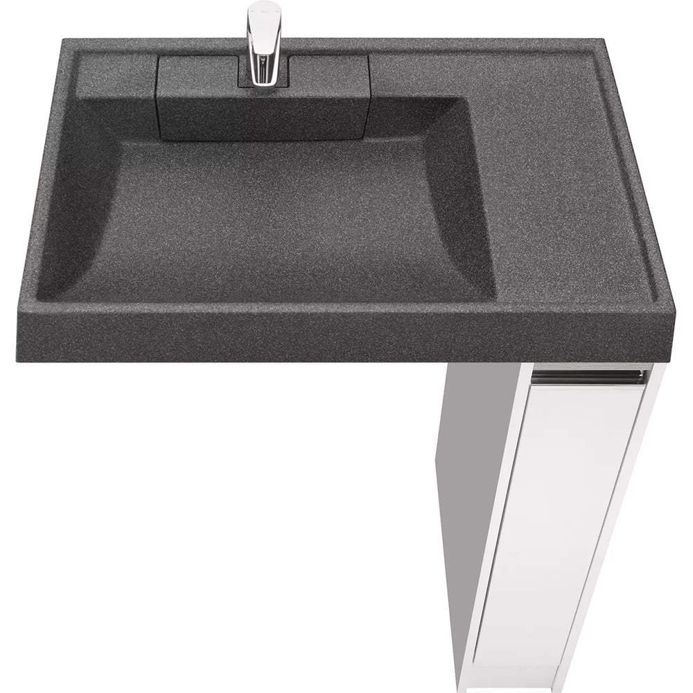 Изображение товара Тумба AQUATON под стиральную машину Лондри 20 с раковиной Рейн 80, цвет графит 1A2361V1LH010