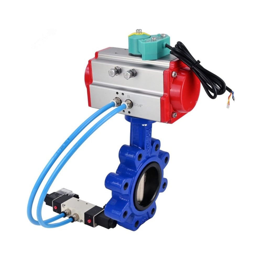 Затвор дисковый DN.ru QT450-304-EPDM-2W-Fb-H Ду50 Ру16 EPDM, пневмопривод SA-083, пневмораспр. (2EM) 220VAC, МППП-200 D050-89618