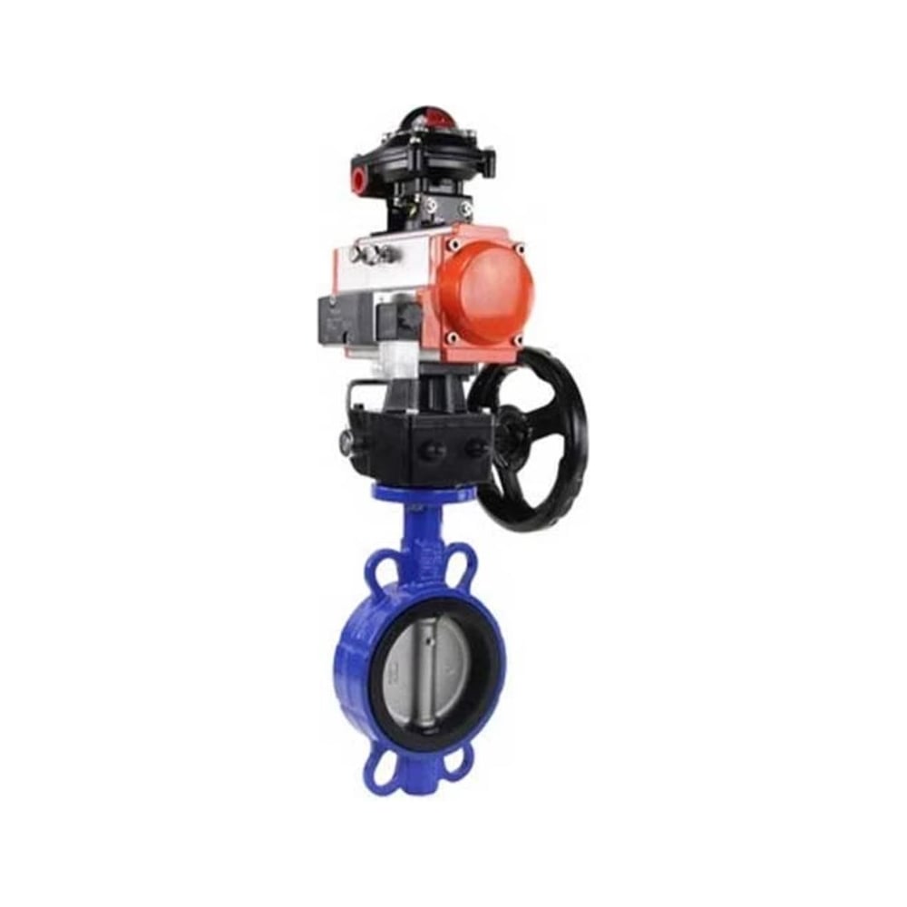 Изображение товара Затвор дисковый DN150 DN150 WCB-316L-VITON с пневмоприводом Изображение товара Затвор дисковый DN150 DN150 WCB-316L-VITON с пневмоприводом