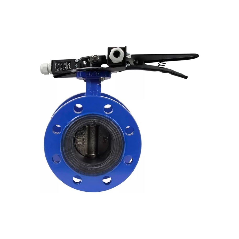 Изображение товара Затвор дисковый поворотный DN.ru GGG40-GGG40-EPDM-2W-H Ду125 Ру16 фланц. с рукояткой и двумя концевыми датчиками LS-103-41NM2-250 D050-90273