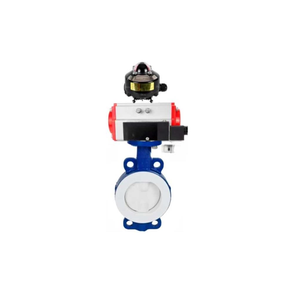 Затвор дисковый DN.ru WCB-WCB-PTFE-PTFE-Fb-H Ду65 Ру16 угл., с пн.прив SA-105, пн.расп PND2-S1EM-52-1NC-J08-24VDC, БПВ APU1-10-40-V08 D050-92021
