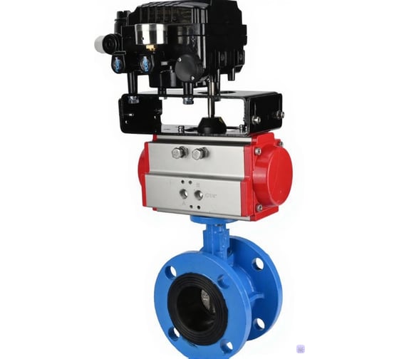 Изображение товара Затвор дисковый поворотный DN.ru WCB-316L-VITON Ду100 Ру16 с пн.приводом SA-130 и пн.распред PND2-S1EM-52-1NC-J08-220VAC D050-93708