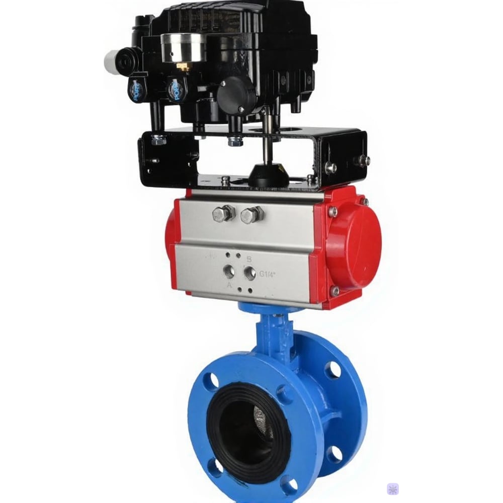 Затвор дисковый поворотный DN.ru WCB-316L-VITON Ду100 Ру16 с пн.прив SA-130, пн.расп PND2-S1EM-52-1NC-J08-220VAC, БКВ LSB-210-02NM12-220/24 D050-93711