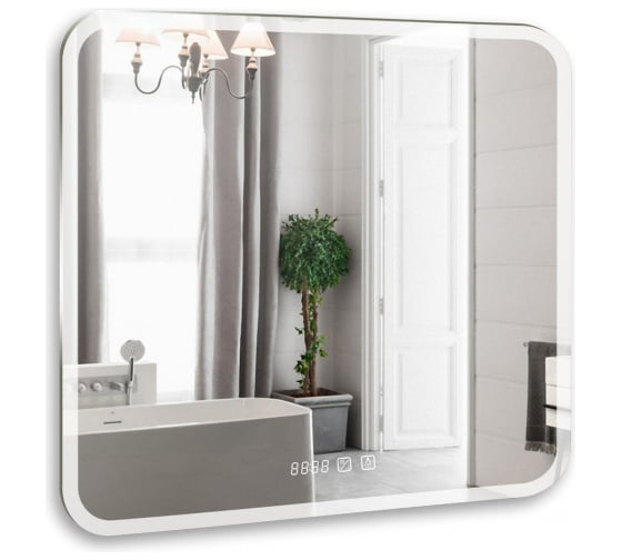 Изображение товара Зеркало MIXLINE "Стив-3" 700х685 (ШВ) сенсорный выключатель, часы + подогрев 548631