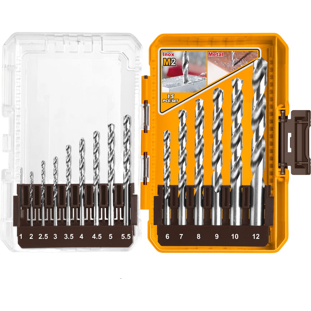 Изображение товара Набор сверл INGCO 15 шт INDUSTRIAL AKDL51508