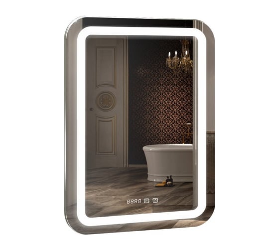 Изображение товара Зеркало MIXLINE "Мальта-3" 550х800 (ШВ) сенсорный выключатель, часы внешней настройки + подогрев 548625