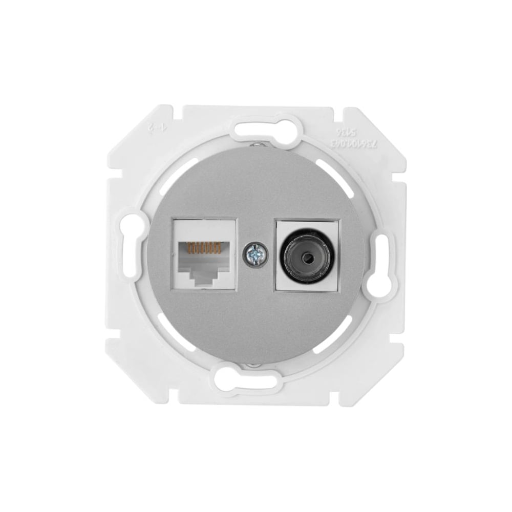 Изображение товара Механизм компьютерной розетки +ТВ Bylectrica СУ, серия ПРОВАНС, серебро, ТК-6351 серебро