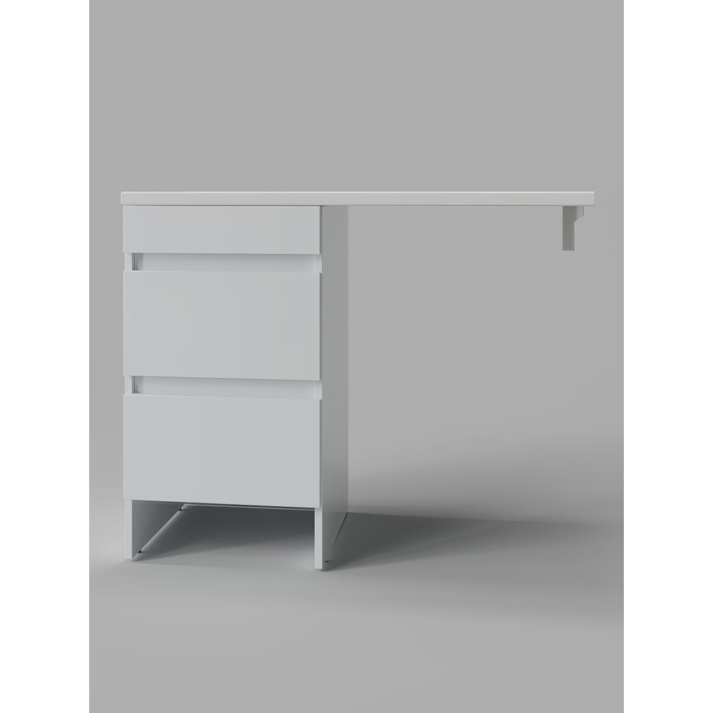 Изображение товара Тумба напольная с левой раковиной под стиральную машину Клин Agger 110 см, белый, CLE1100ANWH-SL