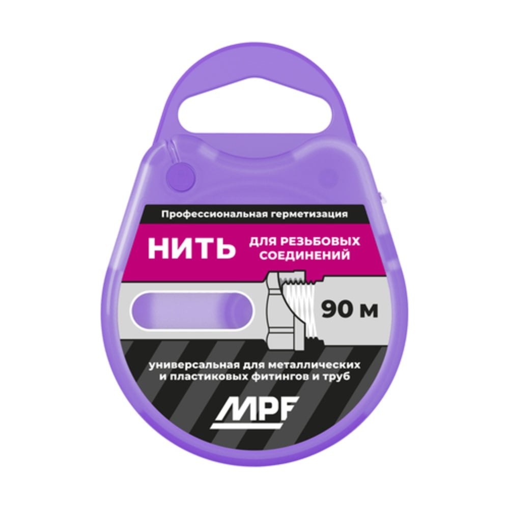 Изображение товара Нить сантехническая для резьбовых соединений MPF 90 м МР-У ИС.132001 Изображение товара Нить сантехническая для резьбовых соединений MPF 90 м МР-У ИС.132001