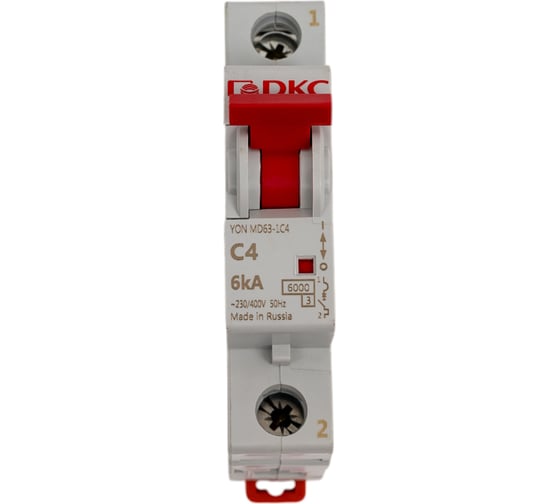 Изображение товара Автоматический модульный выключатель DKC YON MD63 1P 4А C 6kA MD63-1C4-6