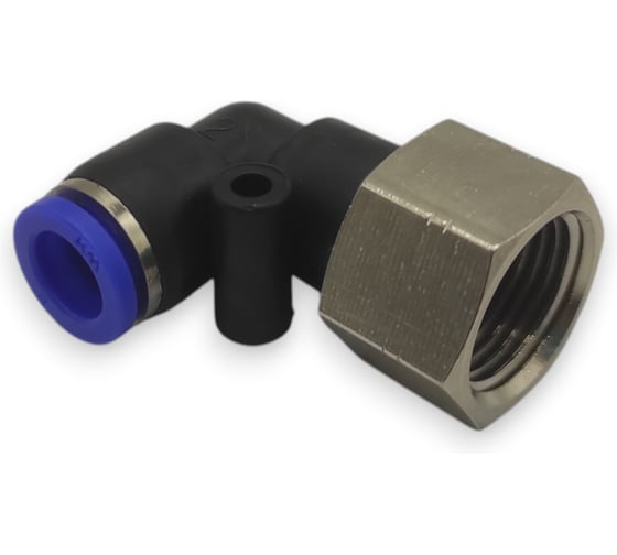 Изображение товара Фитинг цанговый угловой Контактная Механика 3/8, трубка 8мм KZPLF08-03P