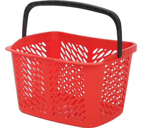 Изображение товара Корзина покупательская reklime, 20 л, красная, ручка черная БП-00005197