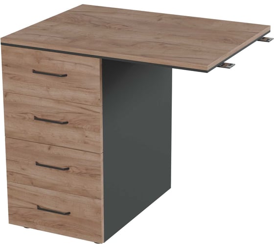 Изображение товара Тумба приставная с замком Альянс мебель 430х450х750 Дуб крафт табачный ТП-450