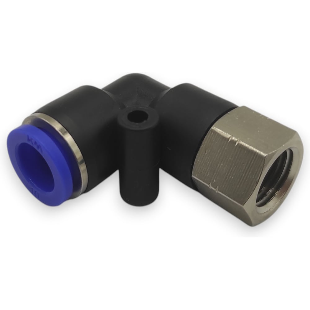 Изображение товара Фитинг цанговый угловой Контактная Механика 1/4, трубка 10мм KZPLF10-02P