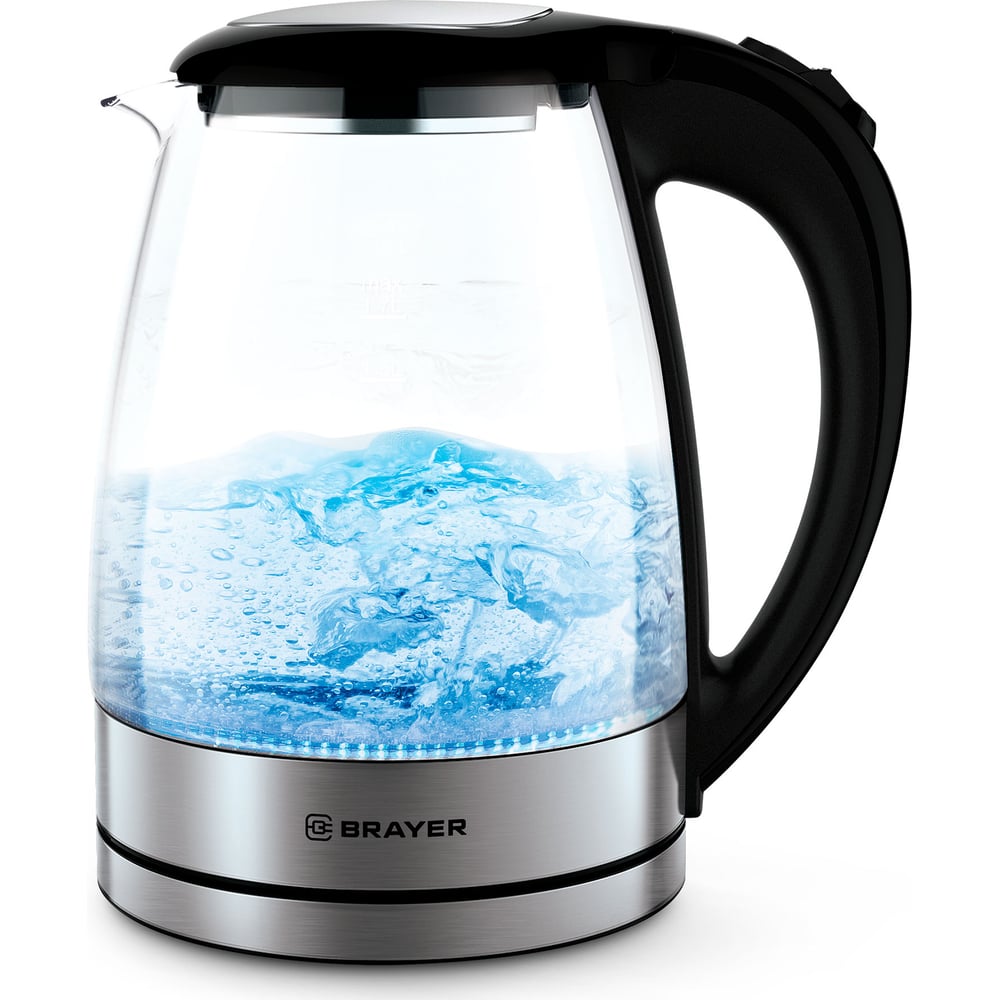 Изображение товара Чайник BRAYER 6116BR 1800Вт 1,7 л стеклянный корпус