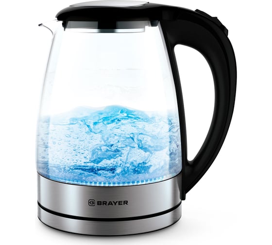 Изображение товара Чайник электрический BRAYER 6116BR 1800Вт.1,7 л, стеклян. корпус, автоотключ