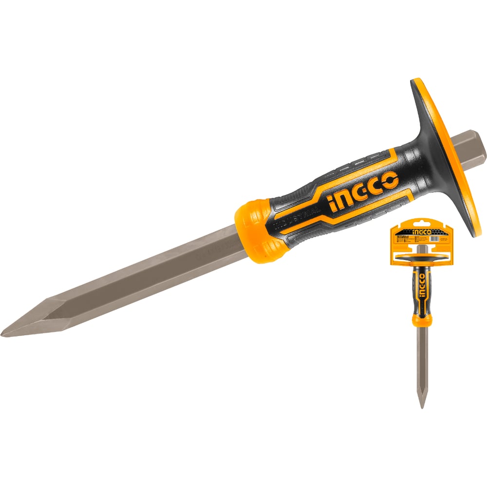 Изображение товара Зубило пикообразное INGCO INDUSTRIAL HCC850419 с протектором