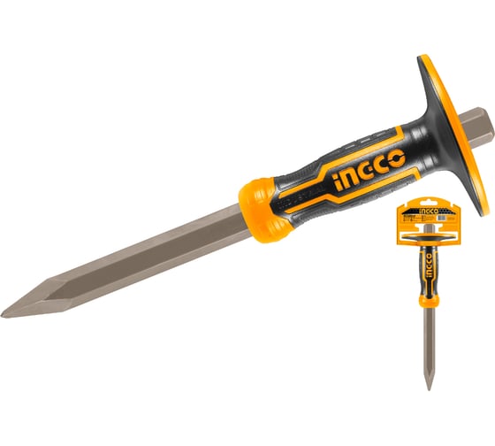 Изображение товара Зубило пикообразное с протектором INGCO 4*19*305 мм INDUSTRIAL HCC850419