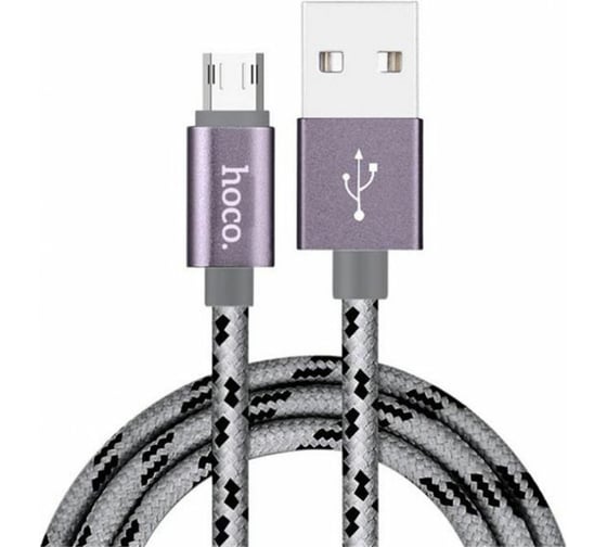 Изображение товара Кабель USB 2.0 Hoco X2 текстильная оплетка, AM/microBM, матовый, 1м 6957531032205