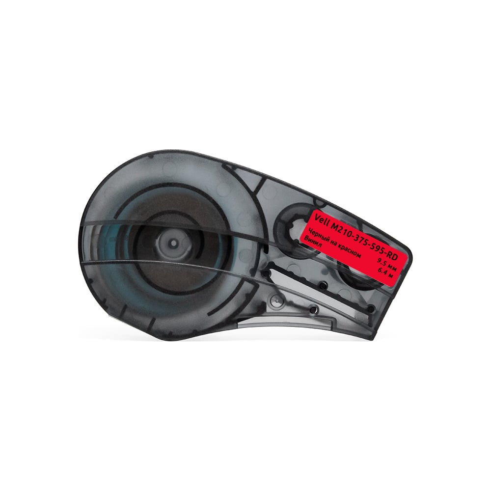 Изображение товара Картридж Vell M210-375-595-RD 9.5мм × 6.4м, винил, черный на красном