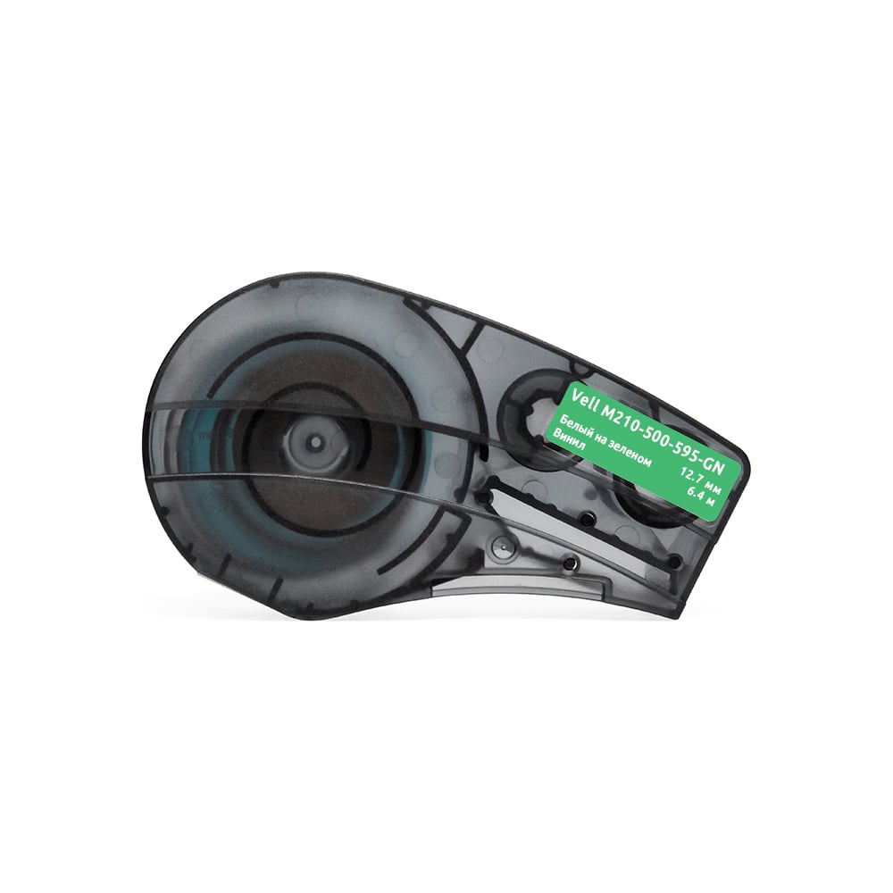 Изображение товара Картридж Vell M210-500-595-GN 12.7мм х 6.4м, винил, белый на зеленом, VL142805CH 1397689