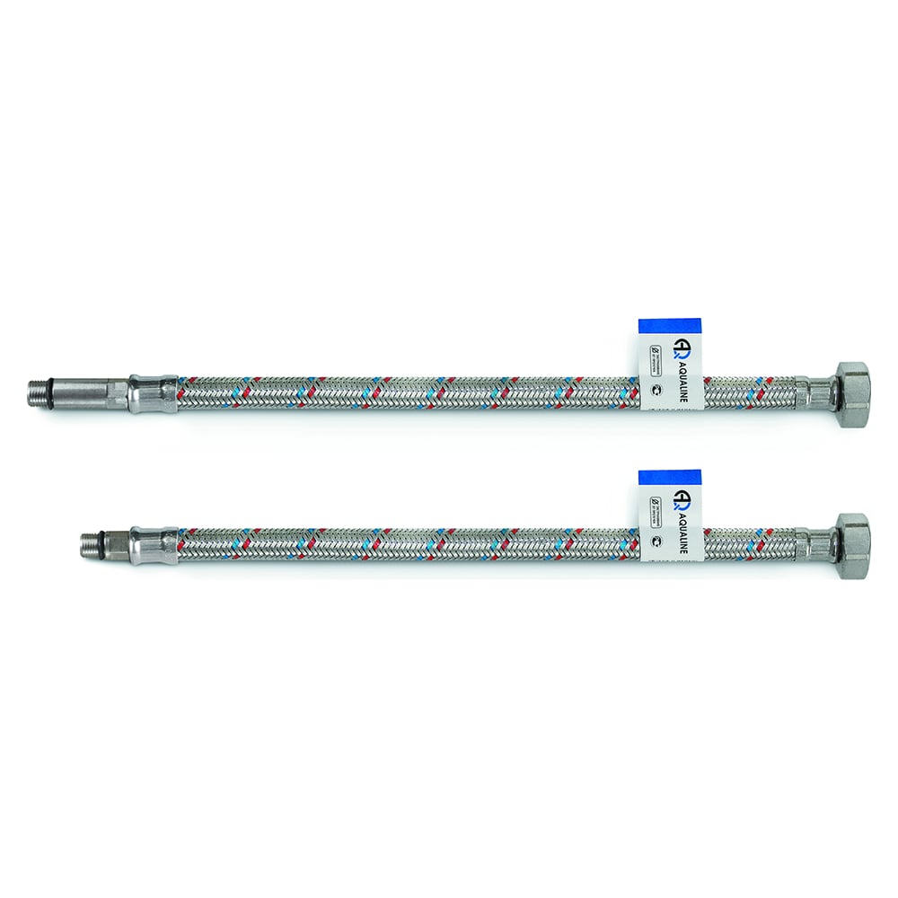 Изображение товара Подводка AQUALINE стальная гайка 80 см пара 04834