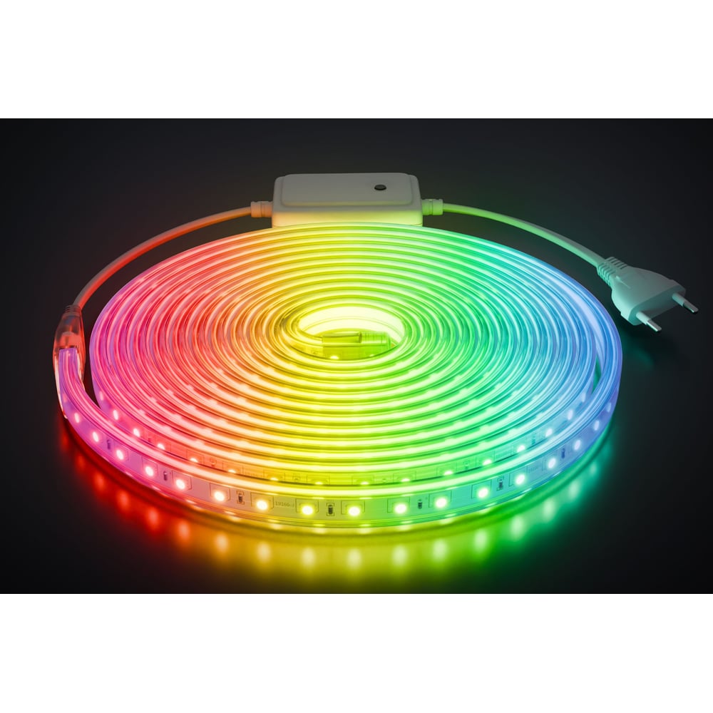 Комплект светодиодной ленты Apeyron 220В 12Вт/м, RGB, SMD5050, 60д/м, 16х8мм, 5м, IP65 / 10-146
