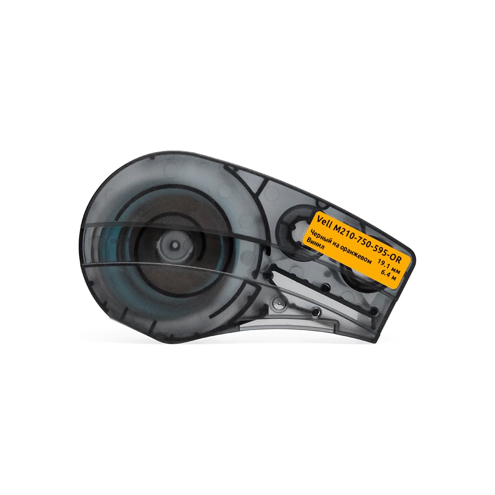 Изображение товара Картридж Vell M210-750-595-OR 19.1мм х 6.4м, винил, черный на оранжевом