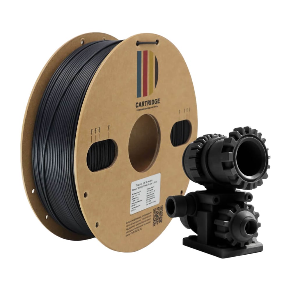 Изображение товара [Материал] CartriDge PA6-CF 1.75 мм 350 м черный