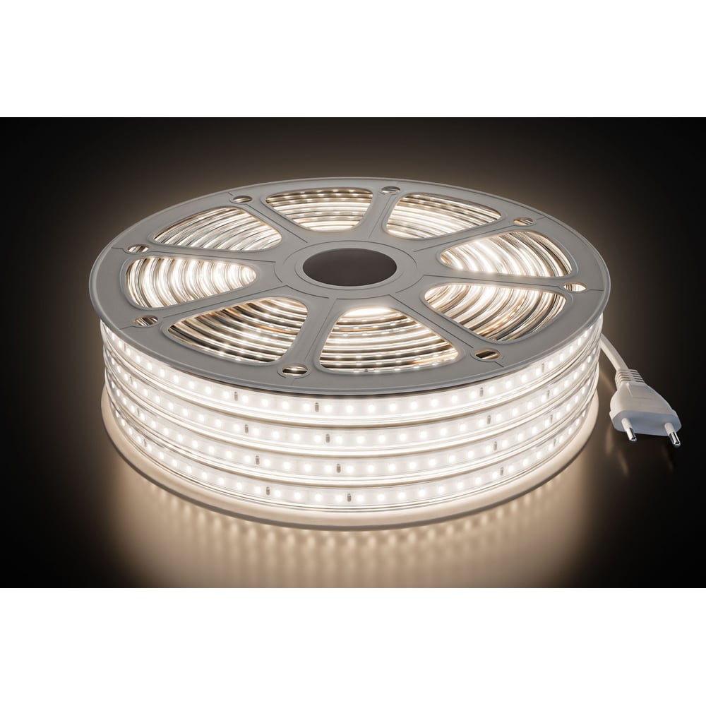 Изображение товара Комплект светодиодной ленты OGM 220В 6Вт/м, 400лм/м, 4000К, SMD2835, 120д/м, 15м, IP65 / SL-69