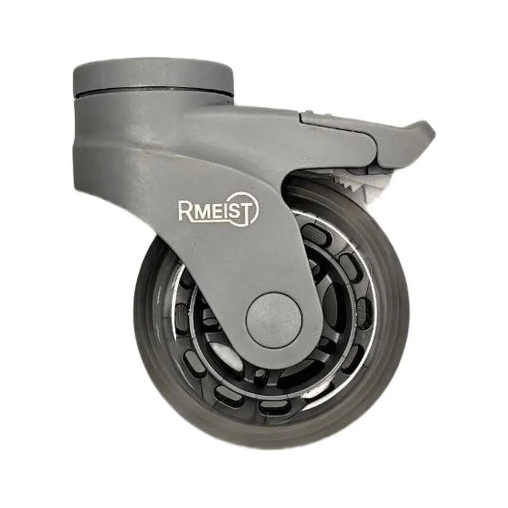 Изображение товара Колесо аппаратное поворотное полиуретановое (силиконовое) с тормозом Rmeist 75 мм, крепление под болт М10 мм, 1 шт. IUL 075 UАP4 O11 b9 RM00000024ВИ