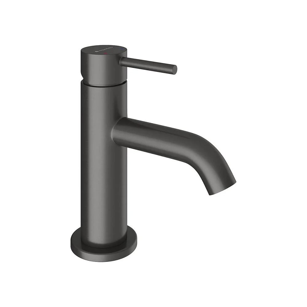 Изображение товара Смеситель AQUEDUTO CANO S для умывальника 100 мм из латуни оружейная сталь