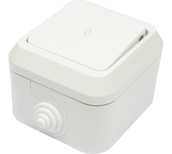 Изображение товара 1-клавишный проходной переключатель MAKEL герметичный, белый18303