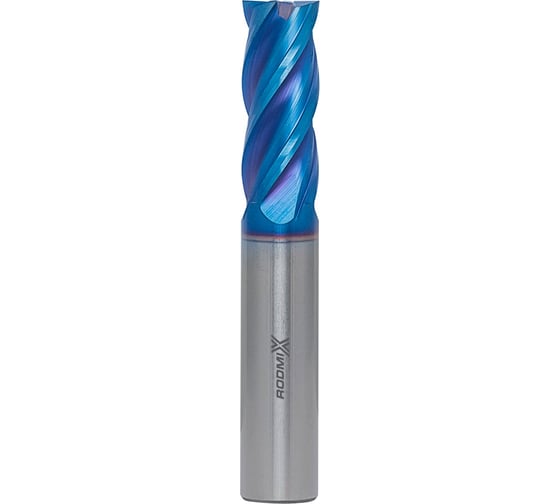 Изображение товара Концевая фреза с угловым радиусом RODMIX 4 зуба, HRC 65, Nano Blue 6х15х50 R0.5 8060050506
