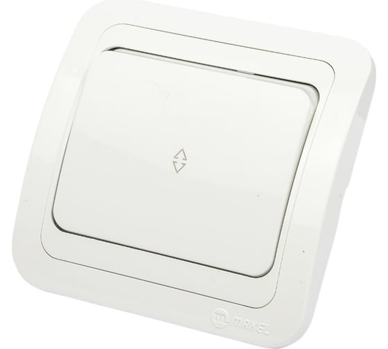 Изображение товара 1-клавишный проходной выключатель Makel СП Mimoza 10А, IP20, белый/белый 12005