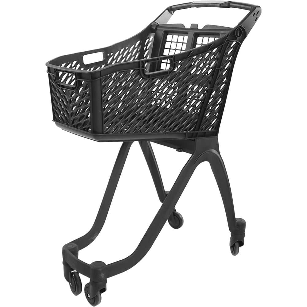 Изображение товара Тележка покупательская Reklime Т060.ECO Черная с дисплей-ручкой