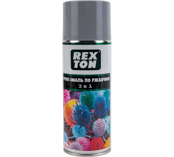 Изображение товара Грунт-эмаль по ржавчине 3 в 1 REXTON (серый; аэрозоль; 520 мл) RT-150.30