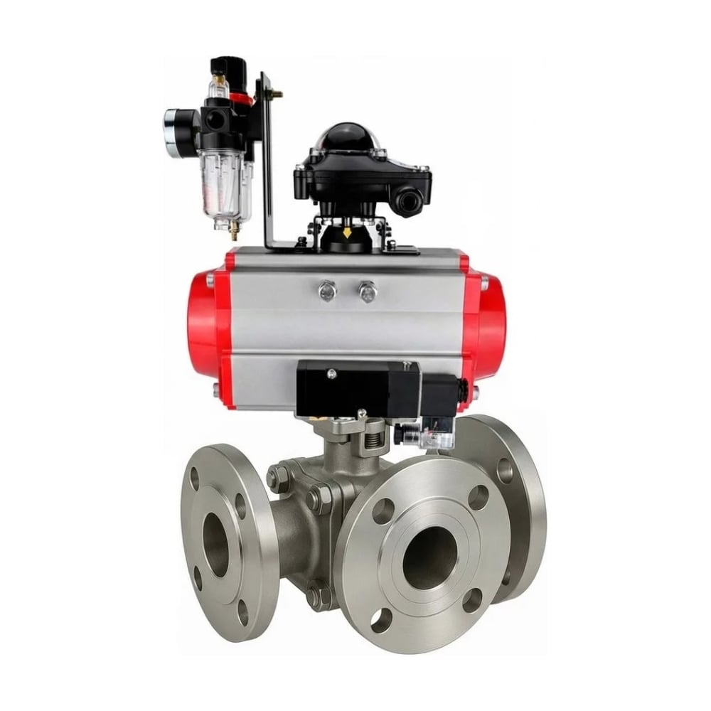 Изображение товара Кран шаровой DN80 фланцевый PTFE-FP-3L-F-ISO-H