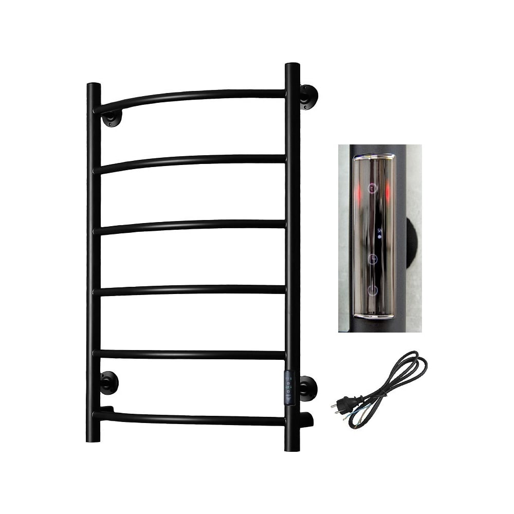 Изображение товара Полотенцесушитель Тругор Пэк сп 5 80х50 черный ВГП - сенсор НФ-00000234