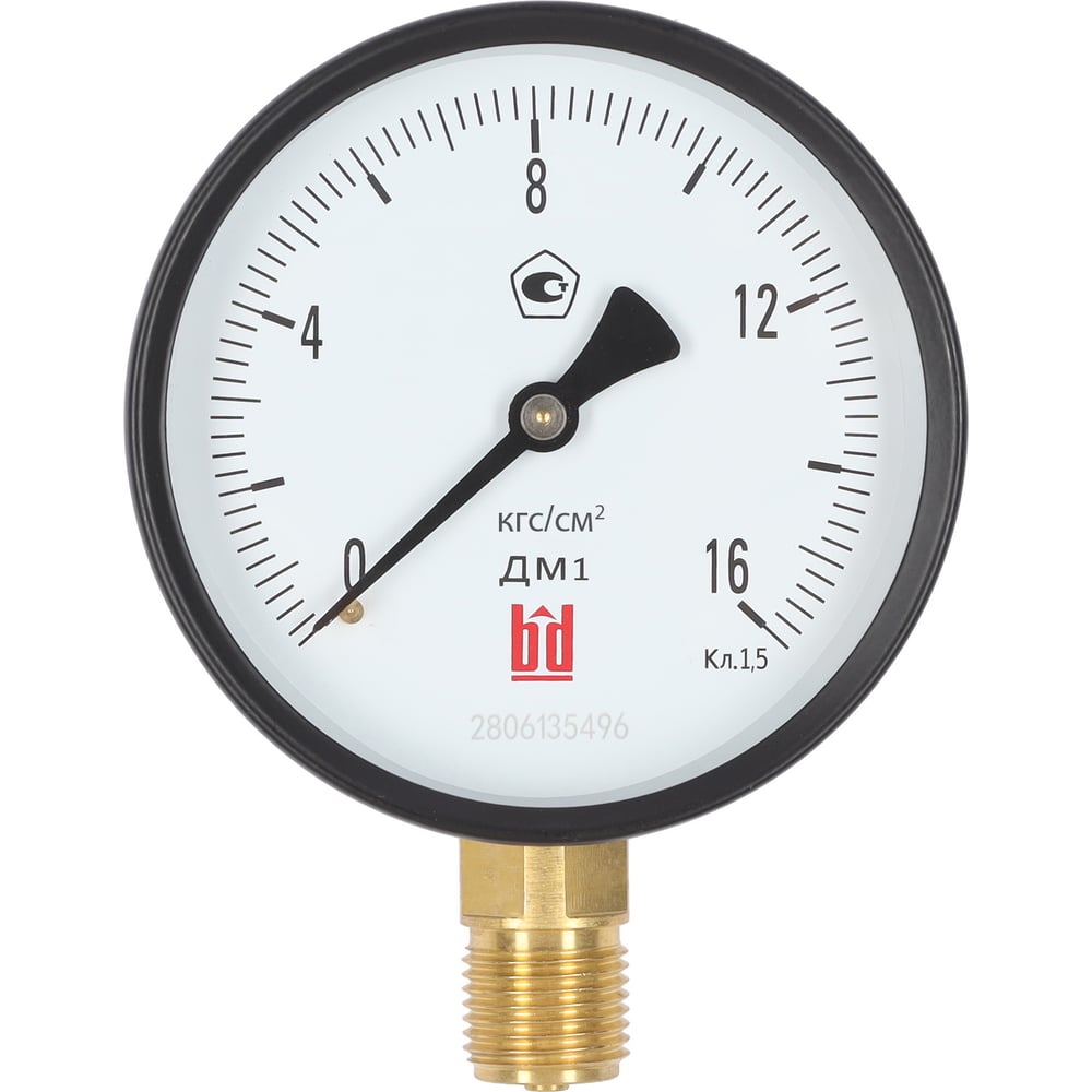 Изображение товара Манометр BD ДМ 1 Т2 100 Р (0-16) кгс/см2, кл.1,5, М20х1,5 115111162419187