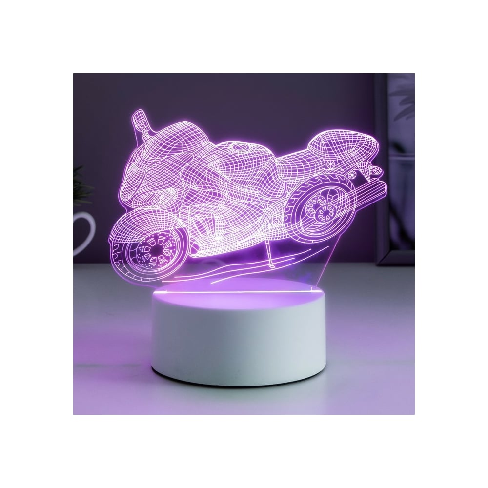 Изображение товара Светильник RISALUX "Гоночный мотоцикл" LED RGB от сети 9,5х16х14 см 3852940