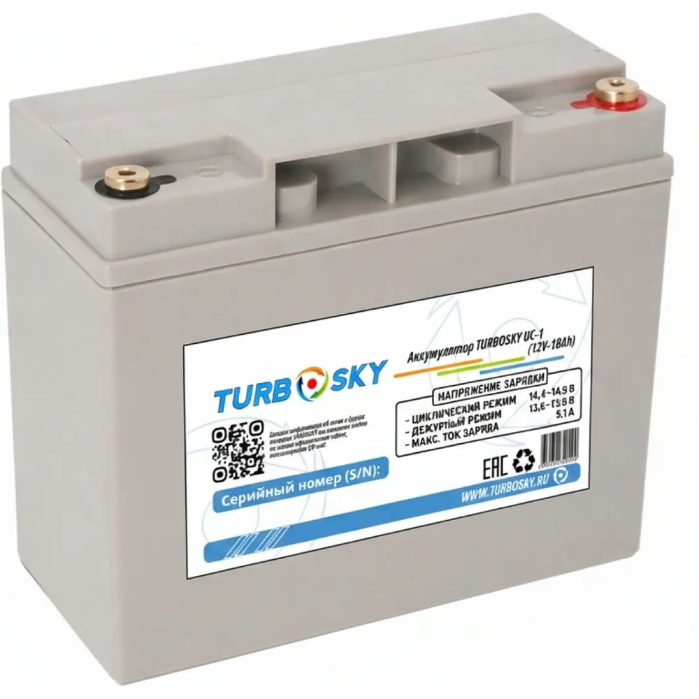 Изображение товара Аккумулятор (12V 17 A*h) Turbosky UC-1