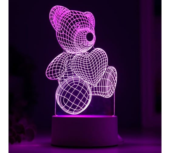 Изображение товара Светильник RISALUX "Мишутка" LED RGB от сети 9,5х10,5х20 см 4297015